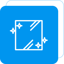 Group 4 Sparkling mirror icon on blue background.